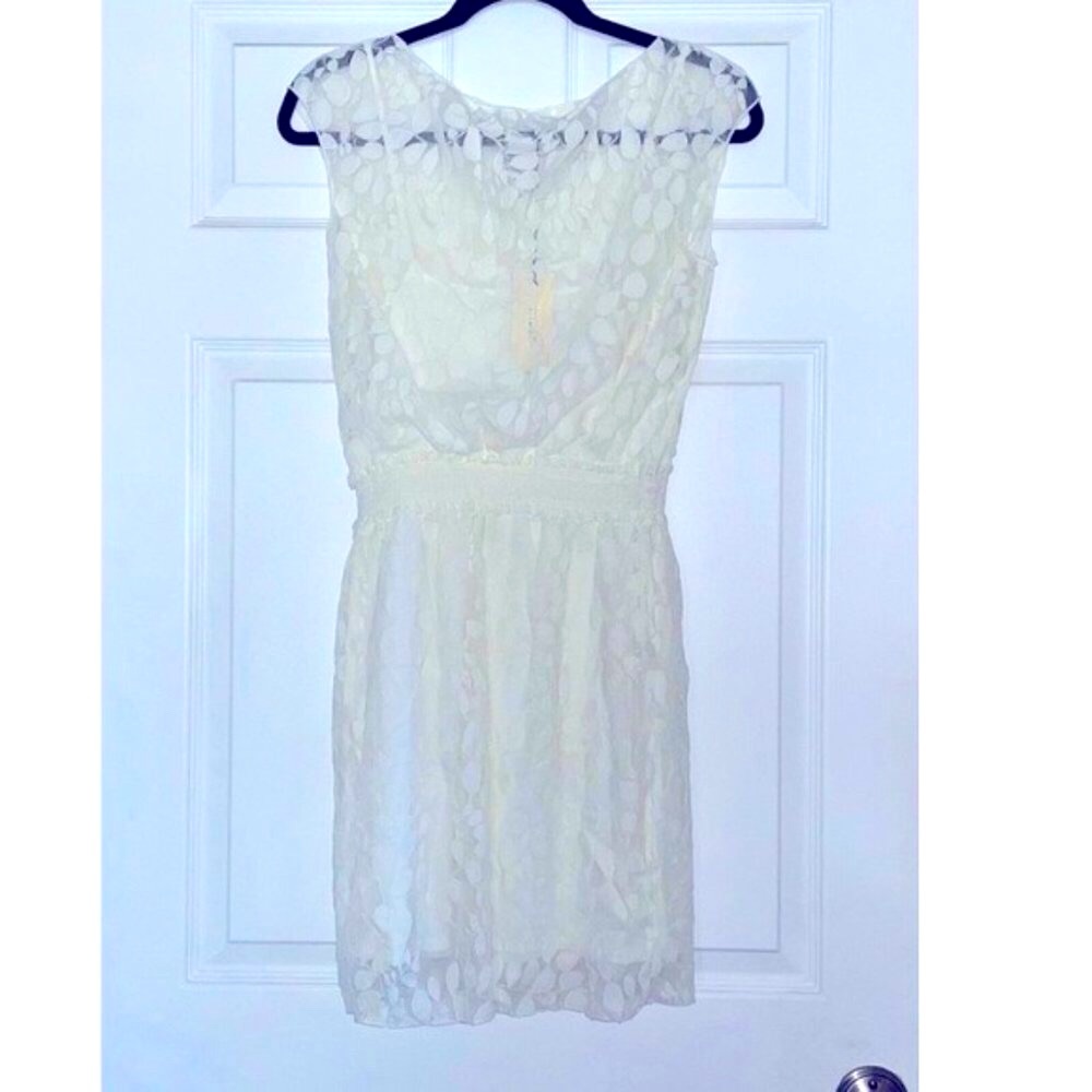 Max Studio | STUDIO M | White Mini Dress Susanna Lace Cream Sleeveless Sz Small